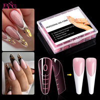 BNG 120Pcs French Nail Dual Form for Poly Extension Gel Nail Molds with Large Number Markings for French Manicure Short Nail Bed