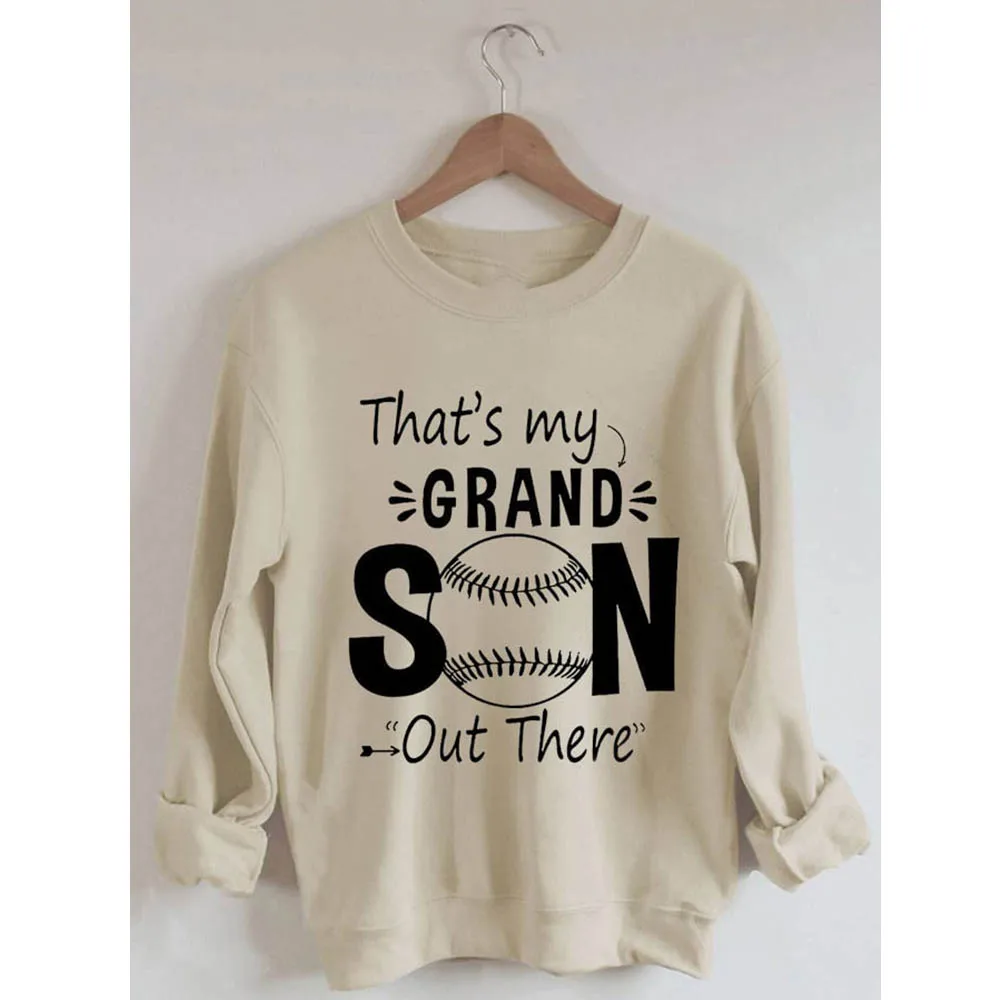 

Rheaclots Women's Baseball That's My Grandson Out There Print Casual Sweatshirt