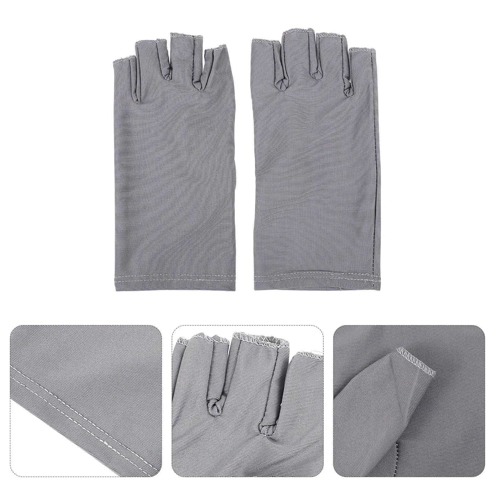 

1Pair Sunscreen Manicure Gloves Fingerless Uv Shield Nail Drying Gel Polish Hand Protection Wrist Coverage