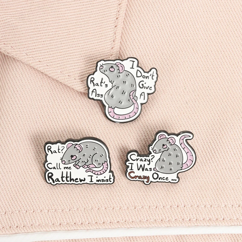 Cute Mouse Enamel Pin - Creative Cartoon and Wacky Animal Series Metal Accessories - Fashion Accessories for Shirts, Bags, Cloth