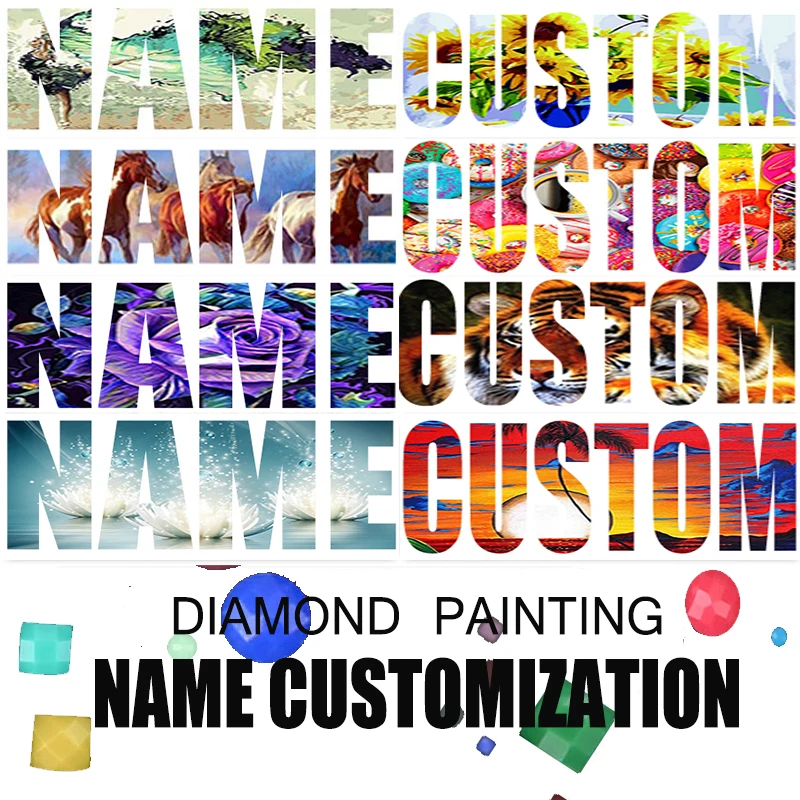

PhotoCustom Diamond painting mosaic name custom wall hanging painting room decoration gift holiday gift