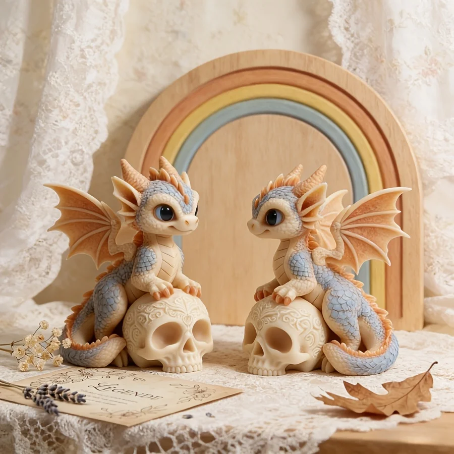 DIY Resin Mold for Selling Small Dragon Skull Candle Ornaments,  Making Dropper Gypsum Candles, Products,  and Silicone Molds view 5