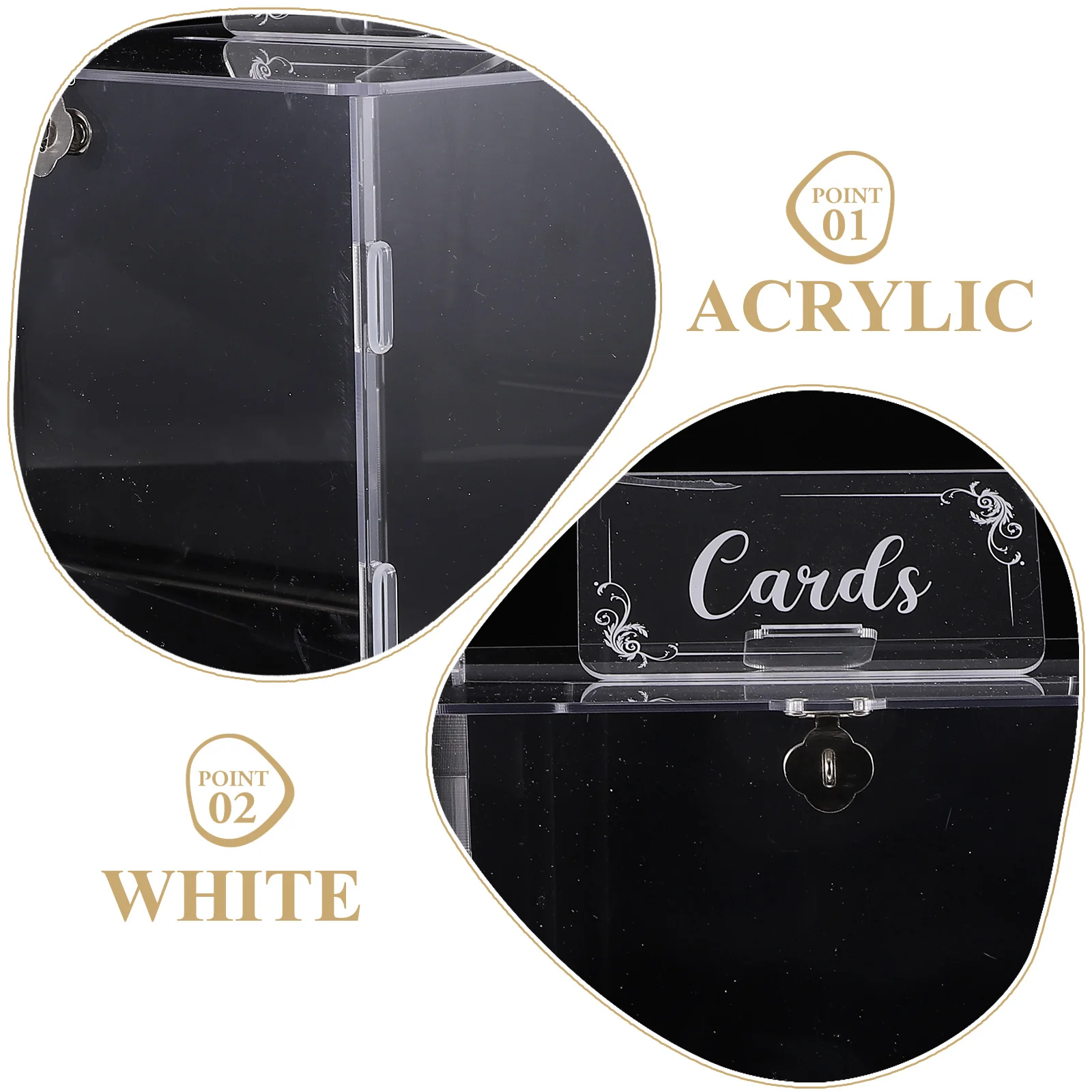 

Wedding Card Box Greeting Cards Boxes for Parties Holder with Lock Storage Case Acrylic Bride