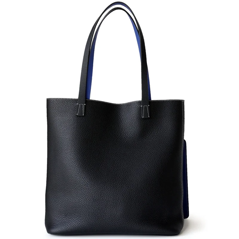 

Women's First - layer Cowhide Tote Bag, Laid - back Style Commuting Bag, Large Single - shoulder and Underarm Bag