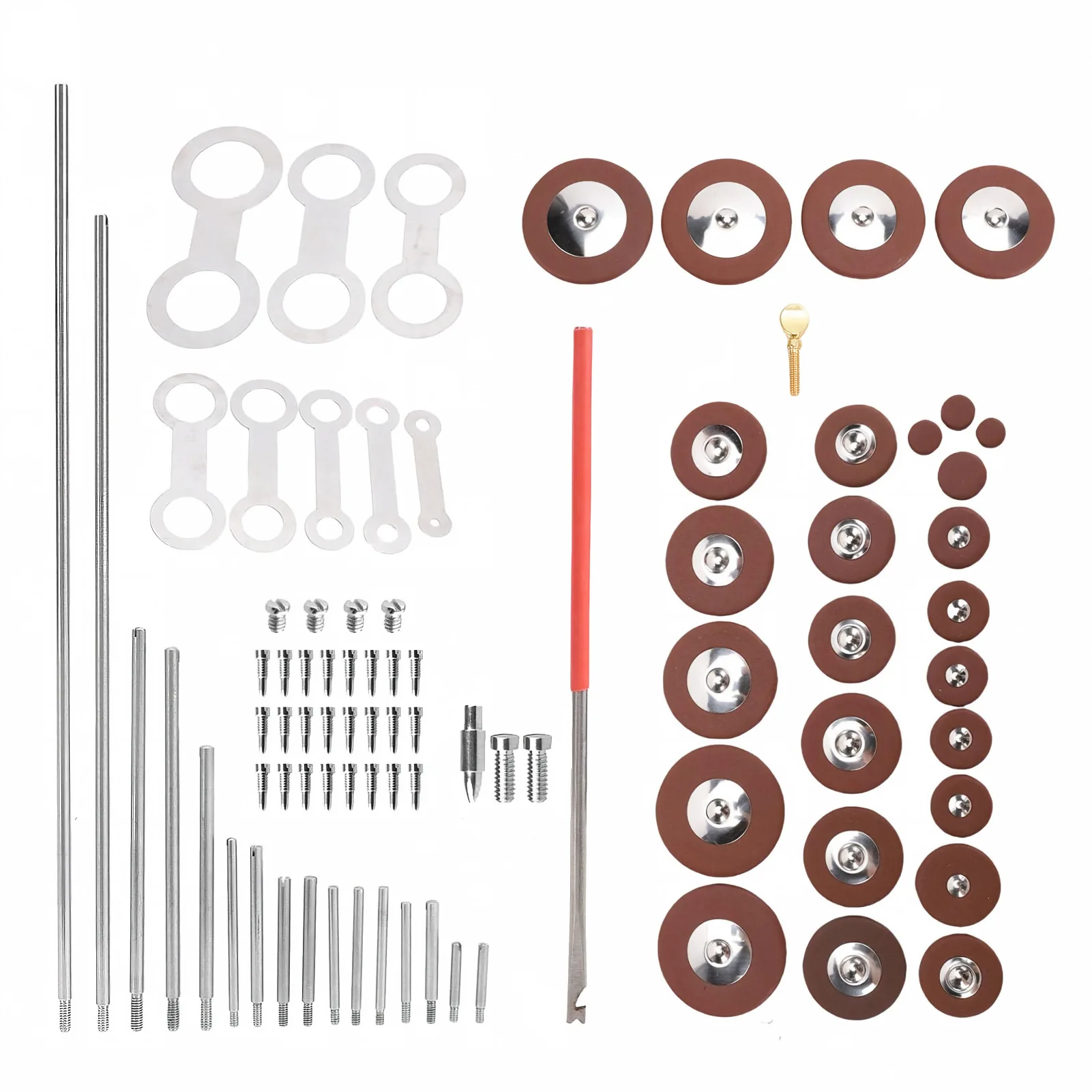 Alto Saxophone Repair Kit 85Pcs Saxophone Maintenance Parts Set with Leather Pads Springs & Needle Tools
