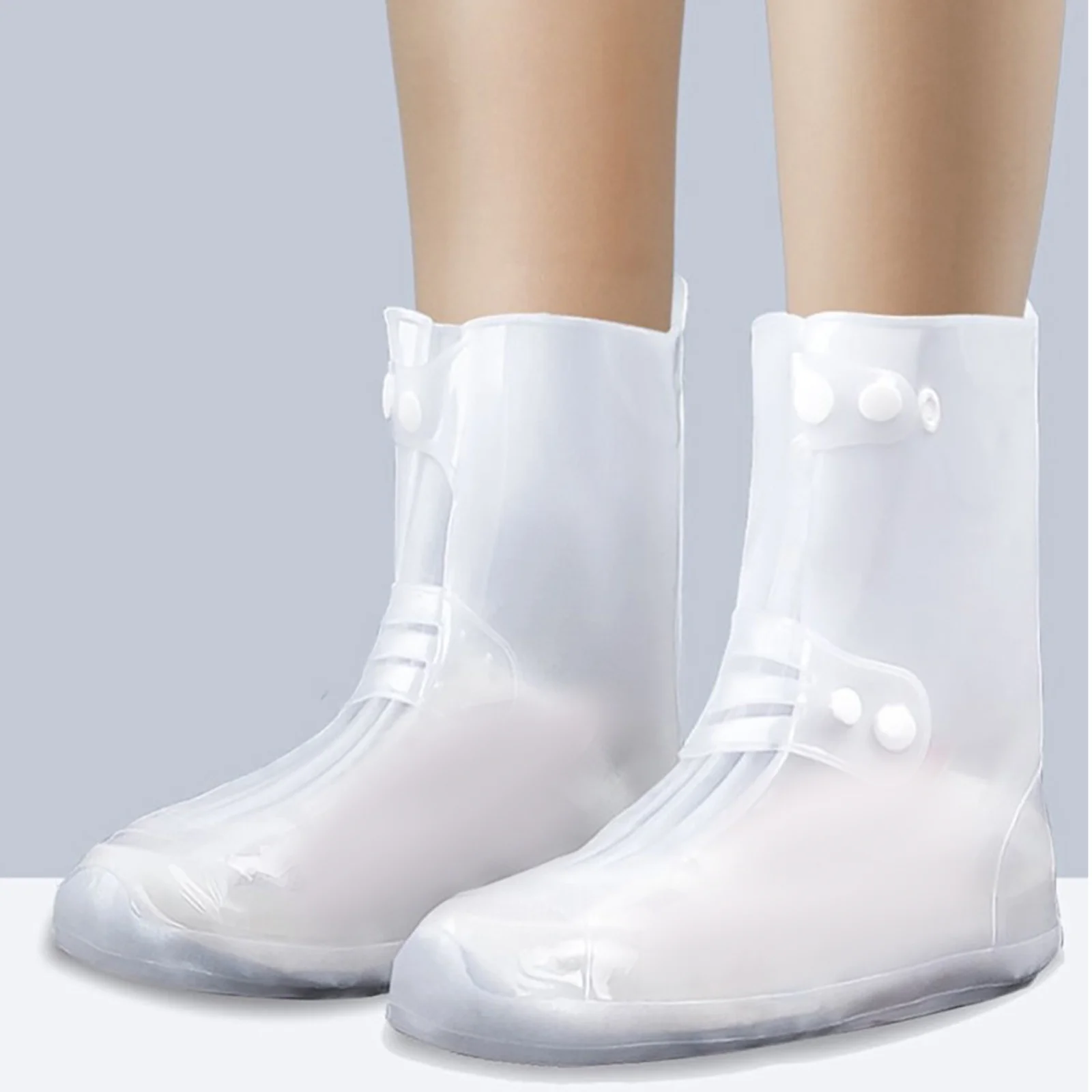 1Pair Waterproof Rainproof Shoe Covers Non-Slip High Tube Overshoes Outdoor Shoes Covers Travel Camping High Tube Overshoes