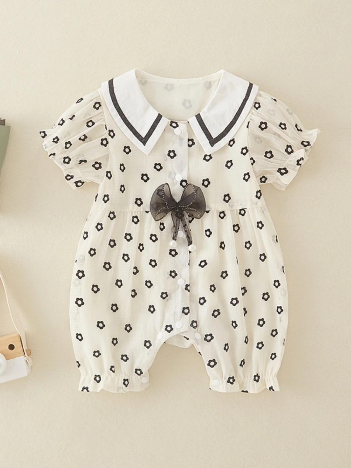 

Princ Sle для маленьких девочек Rer Jaet Thin ort Sve, наряд для новорожденных, милый моющийся корейский вариант, хлопковый летний костюм