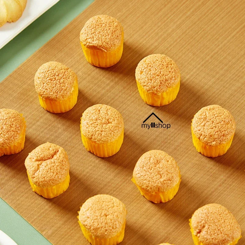 1/2pcs Reusable Resistant Baking Sheets Non-stick Baking Mat Oil-proof Paper Cloth Oven Pad Fiberglass Cloth Plate Baking Tools