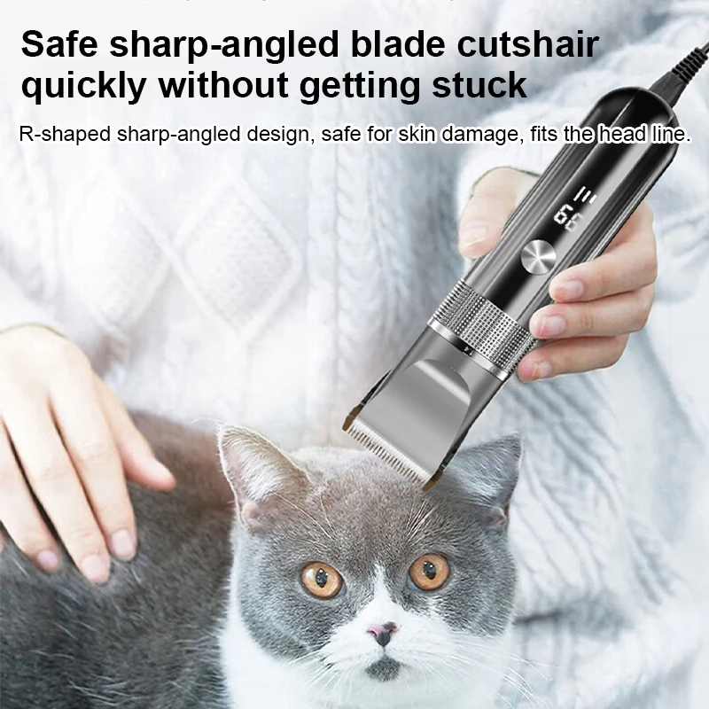 Pet Hair Clipper Rechargeable Washable Dog Cat Trimmer Battery Display Grooming Haircut Low Noice Razor Electric ​Clipper
