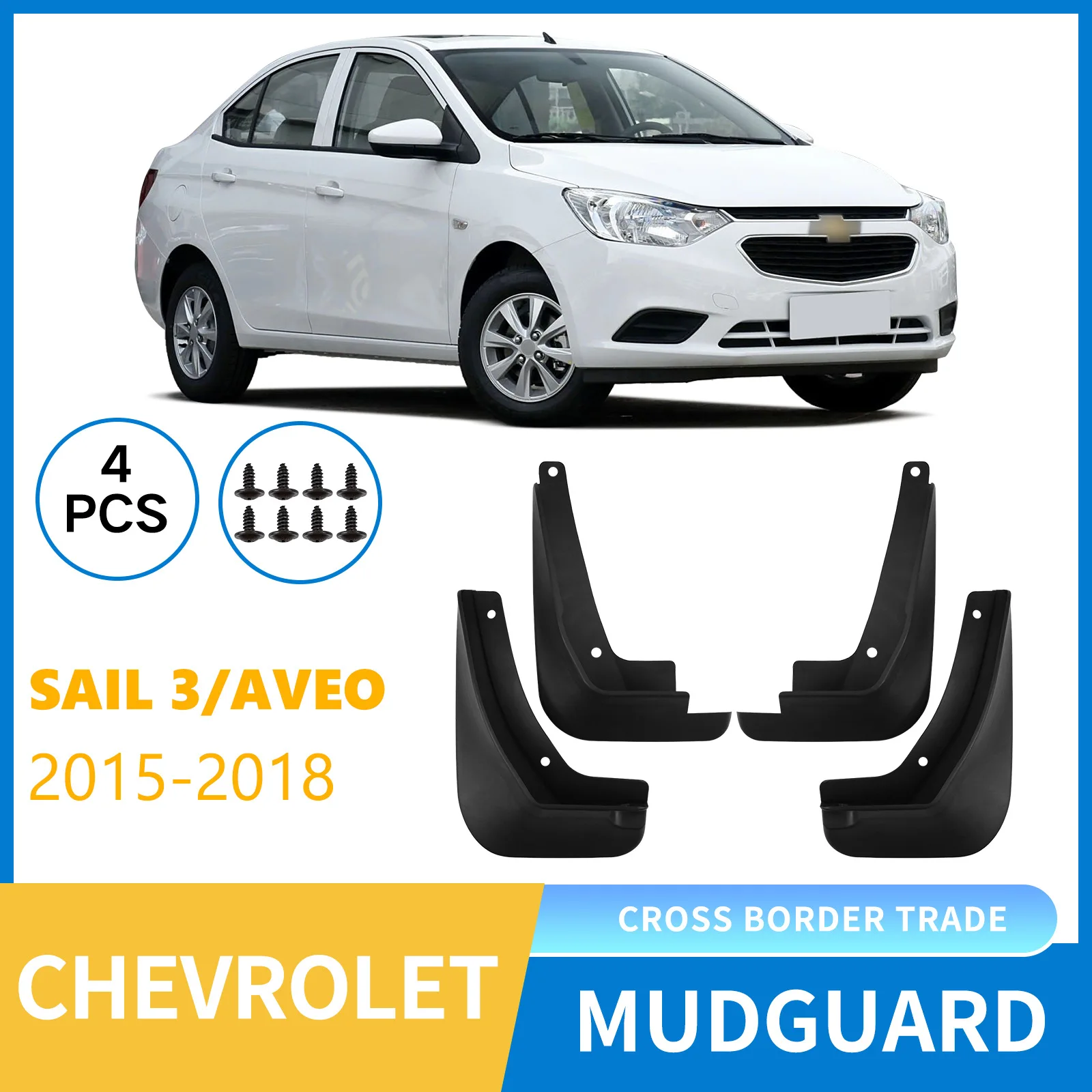 

Fenders For Chevrolet Sail 3 Aveo 2015-2018 car tire fenders,Front Rear Flares Splash Guards Cover Car Accessorie