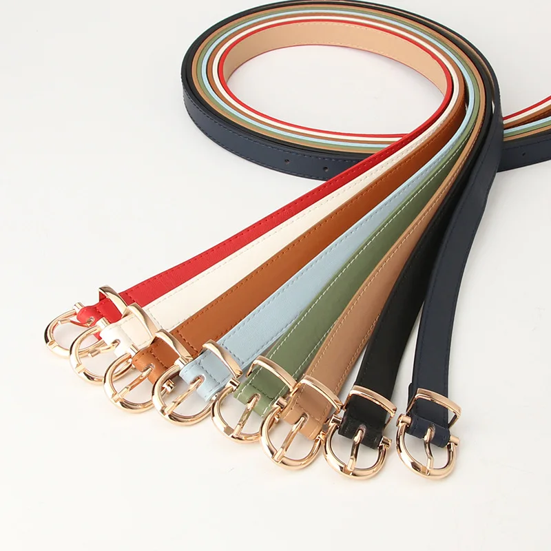 Ladies' Needle Buckle Casual Belt | Leather Soft/PU Flat Price Multi Color Optional Versatile Jeans