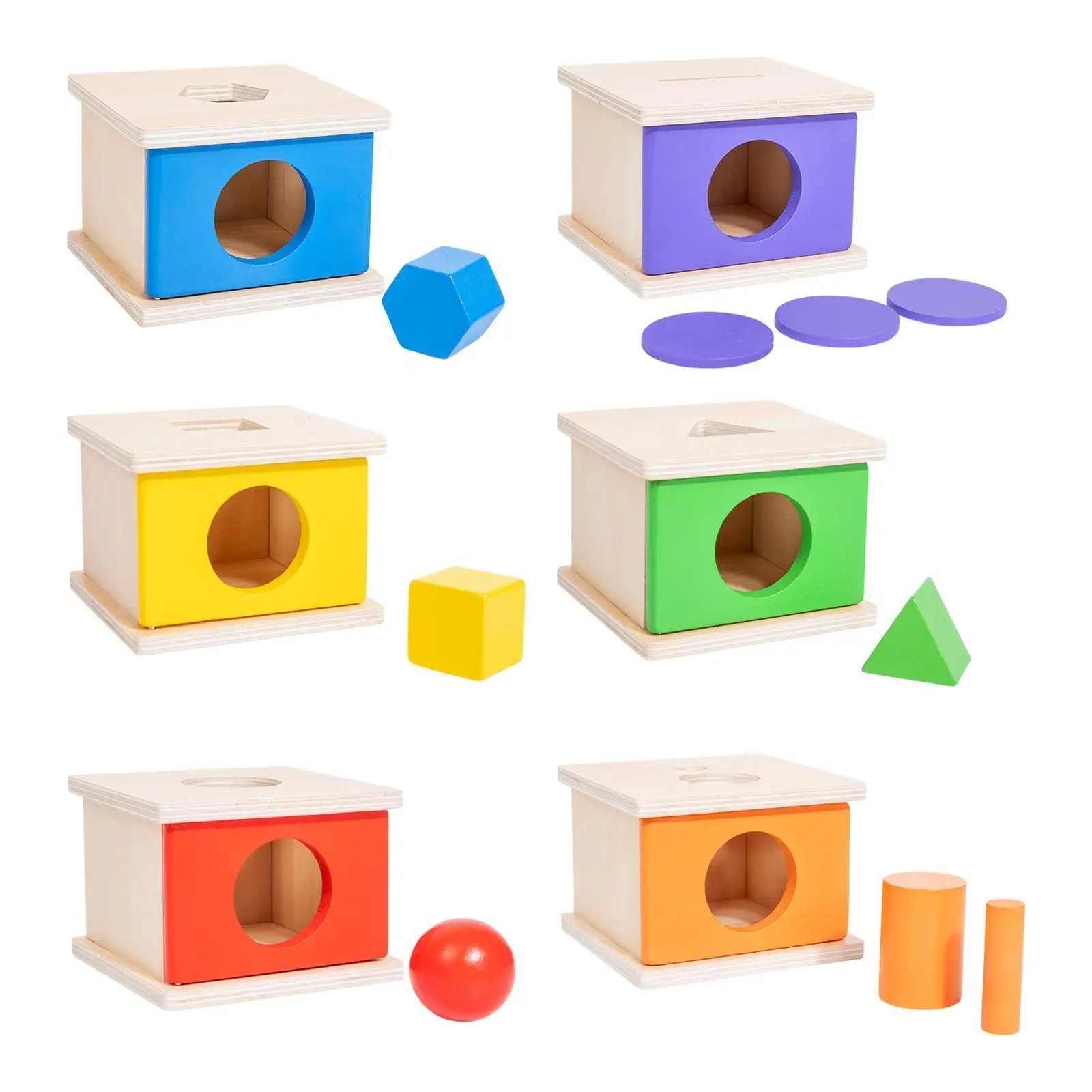 

Wooden Object Permanence Box Coordination Training for Babies 1 Year Old