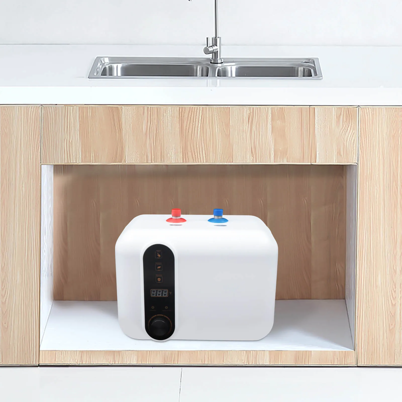 

Electric Water Heater, 1500W Quick Heating 10L/2.6Gal Capacity Adjustable Temperature for Kitchen Wet Bar School Hospital Boat