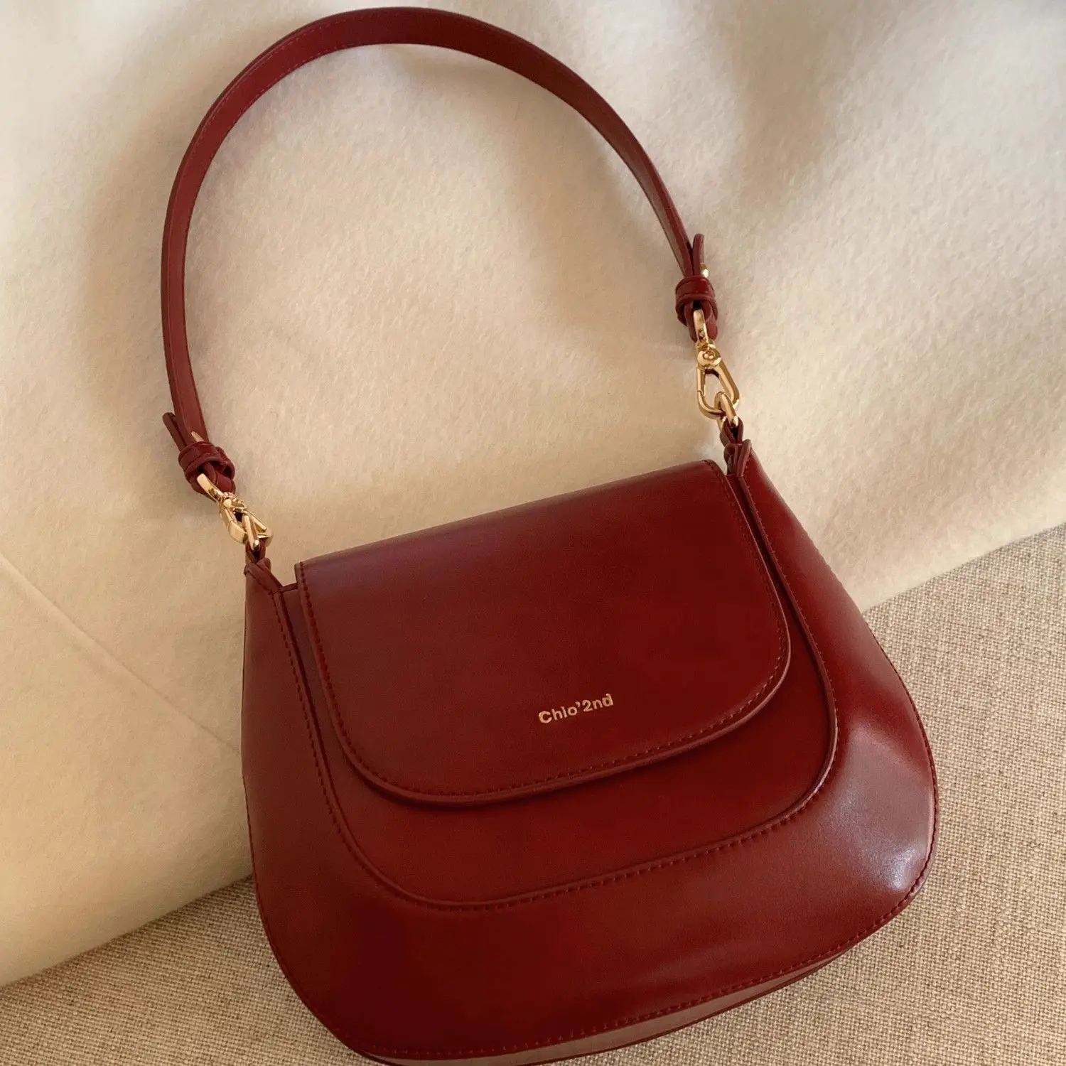 JIAERDI Vintage Red Handbag Women Retro High Street New Leather Chic Saddle Bag Bolso Mujer Female Elegant Burgundy Bag Purse