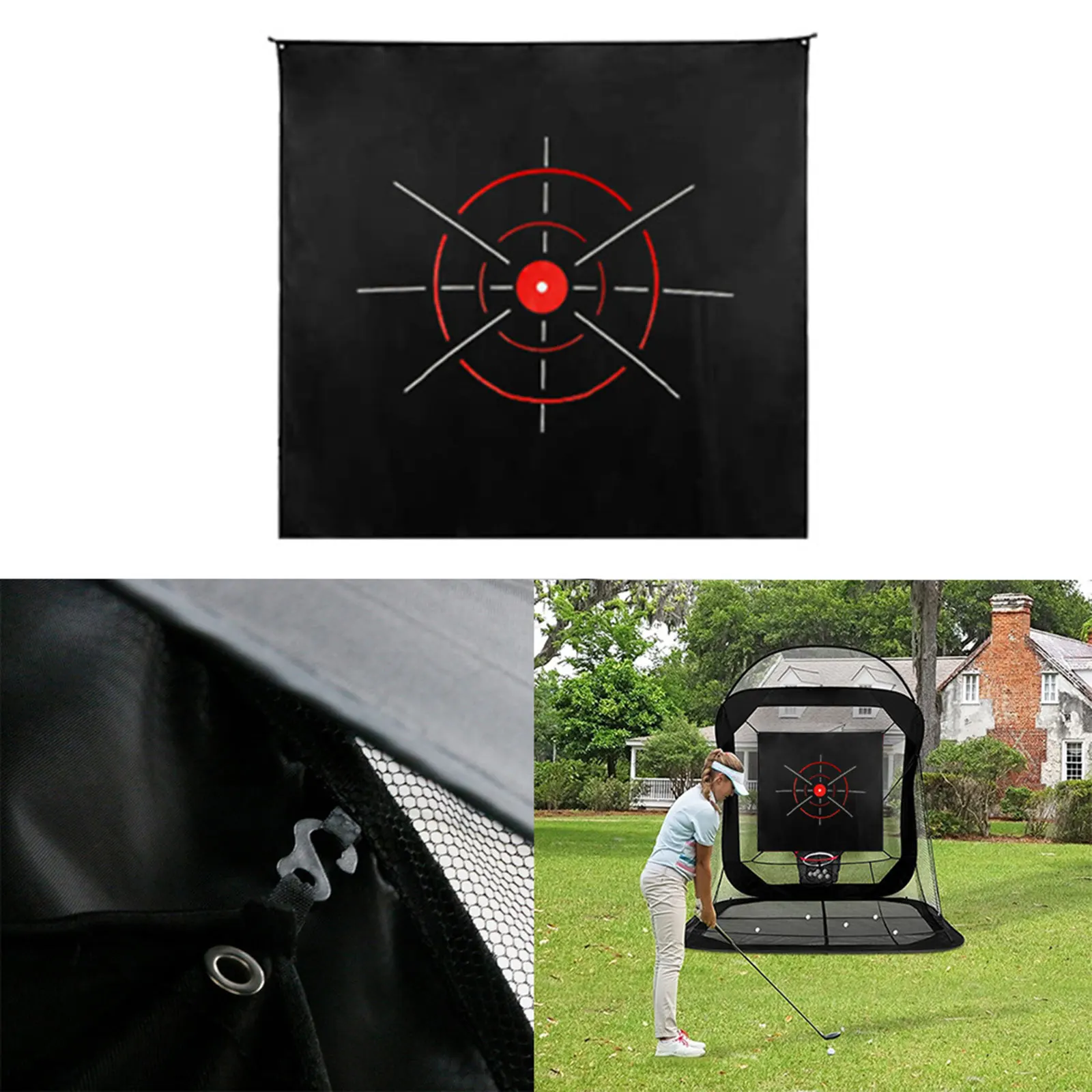 Golf Target Cloth Hitting Net Driving Range Golf Hitting Cage Aiming Exercise for Yard Practice Indoor Outdoor Golfing Beginner