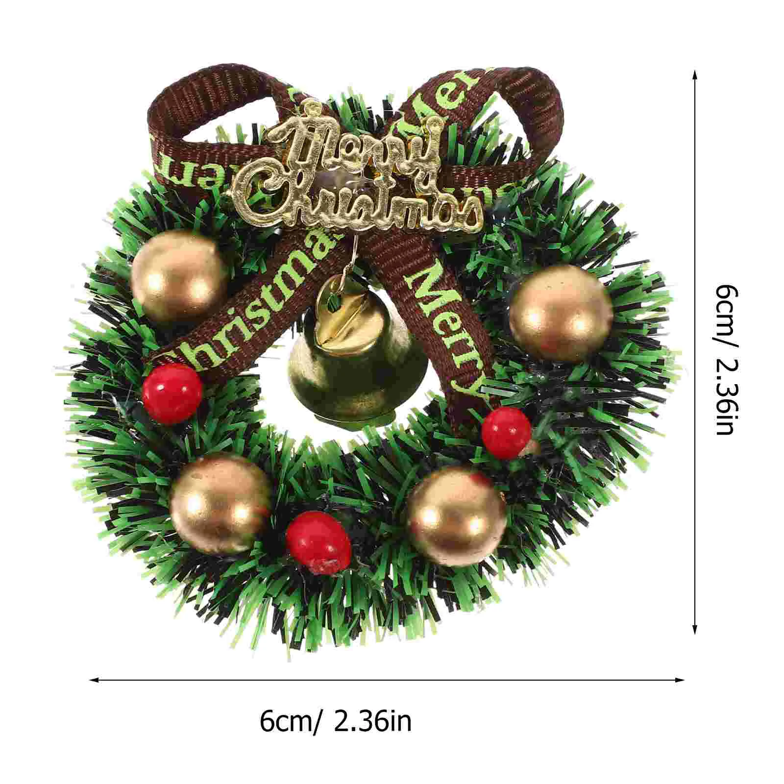 10 Pcs Christmas Mini Wreath Miniature Garland Cupboard Furniture Ornament Hanging Plastic Decorative