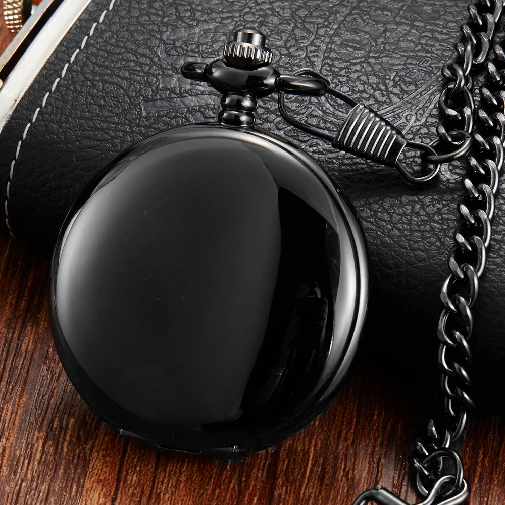Smooth Mechanical Pocket Watch Mens Womens Necklace Clock Metal Stainless Steel Pocket Watches Pendant and FOB Chain Unisex Gift