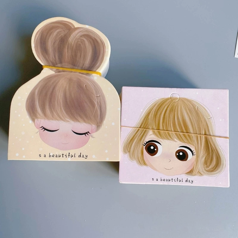 100 PCS Hairband Packing Paper Card Cute Cartoon Girls Display Cards Hair Accessories Barrettes Holder Display Cardboard