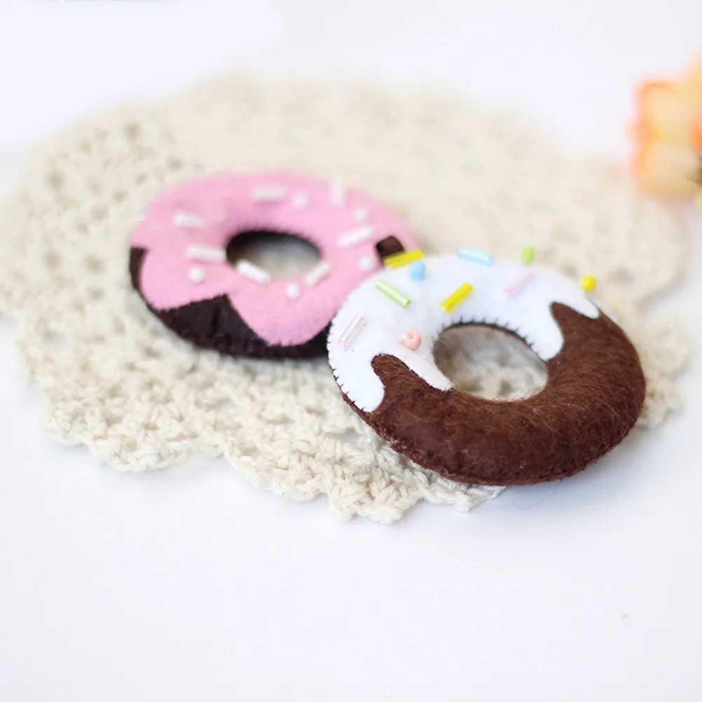 

2pcs Weaving Donut Hanging Decor Colorful Non-Woven Diy Cartoon Handmade For Kids Sensory Play Educational Gift Party Decoration