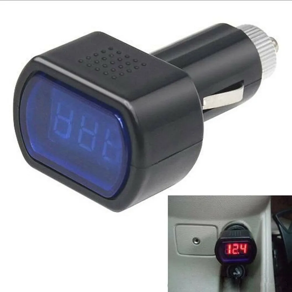 Digital LED Display Cigarette Lighter Volt Voltage Gauge Meter Monitor DC 12V 24V For Auto Car Battery Voltmeter Indicator