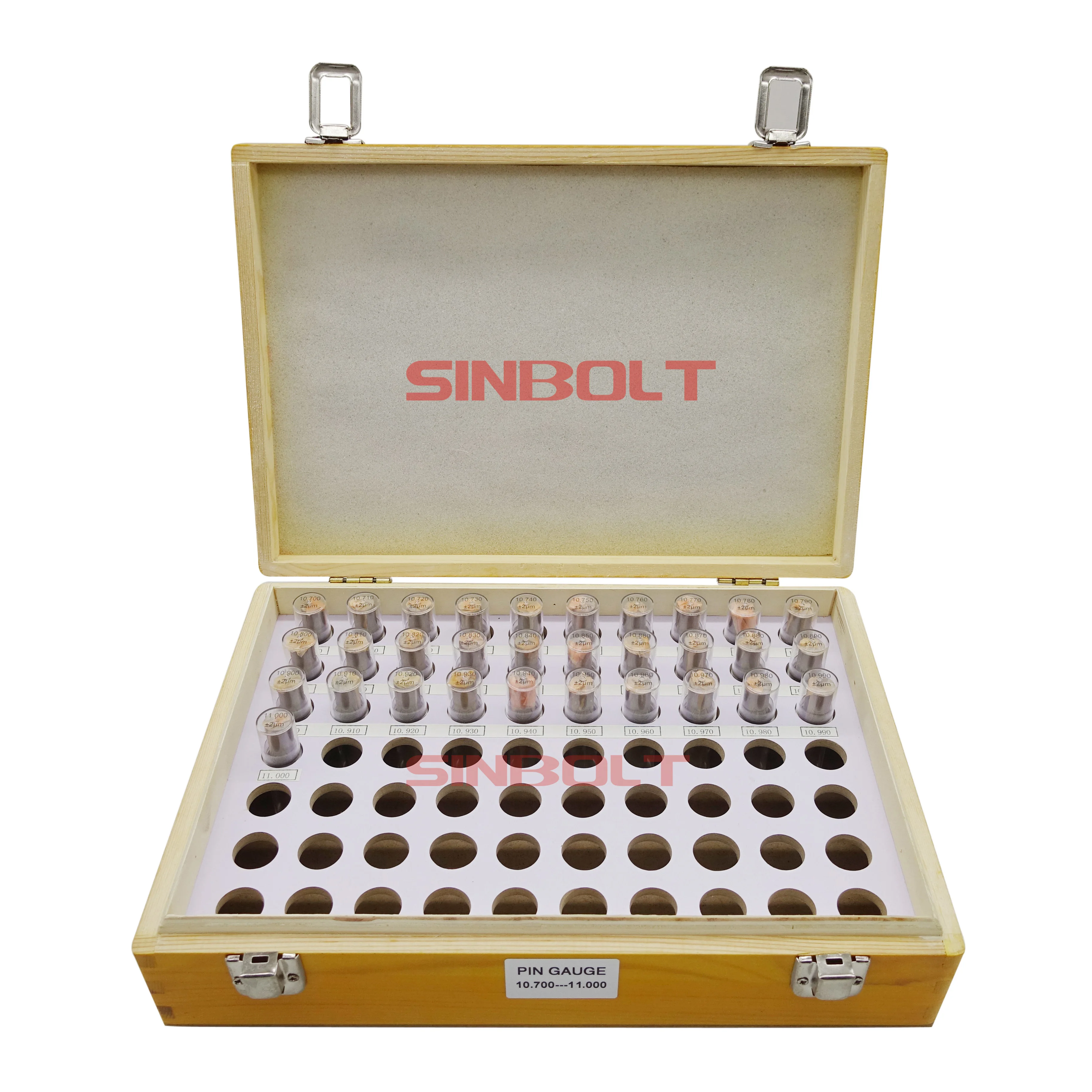 10.000mm--11.000mm,101pcs, conjunto de medidor de pino métrico sinbolt entrega rápida!