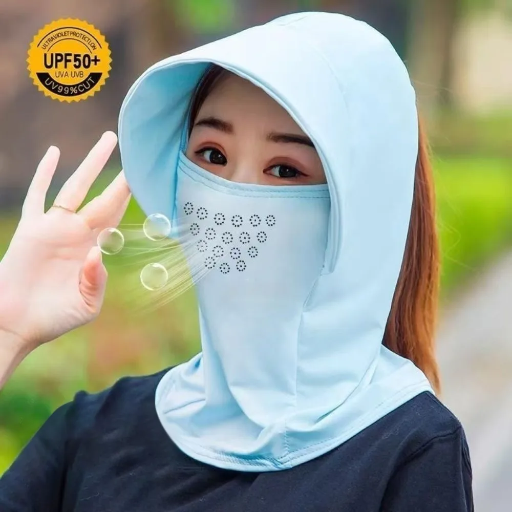 

New Breathable Visor Cap Ice Silk with Shawl Mask Cap Summer Cap Cycling