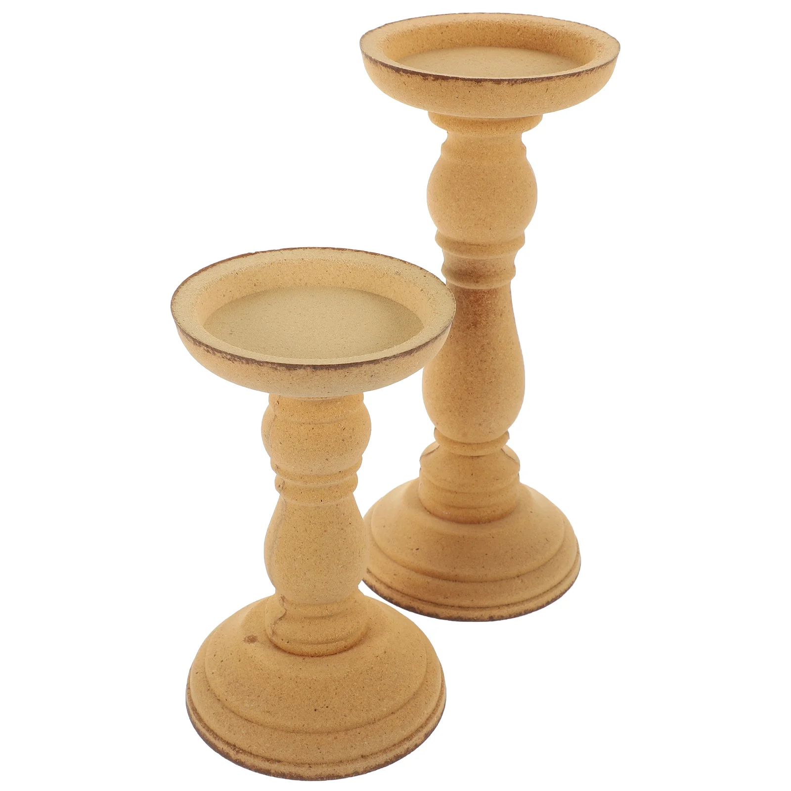 2 stuks Romeinse kolomhouders houten rustieke pijler kandelaar tafel middelpunt voor huisdecoratie houten houder