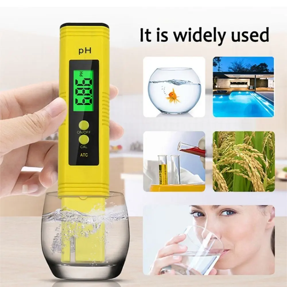 LCD Display Digital pH Meter Automatic Temperature Compensation Calibration Function pH Measuring Pen Portable Plastic Housing
