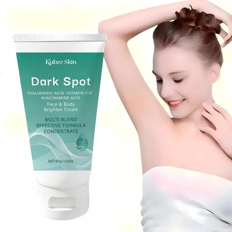 Kubzz Skin Whitening and Spot-Fading Cream 15% Fruit Acid Rejuvenating Essence Niacinamide Vitamin C Cream for Whole Body Brightening and Dark Spot Removal, Dual-Use for Face and Body, Suitable for Sensitive Skin, Net Content 80g, Moisturizes and Smoothens Skin, Qixi Festival Gift