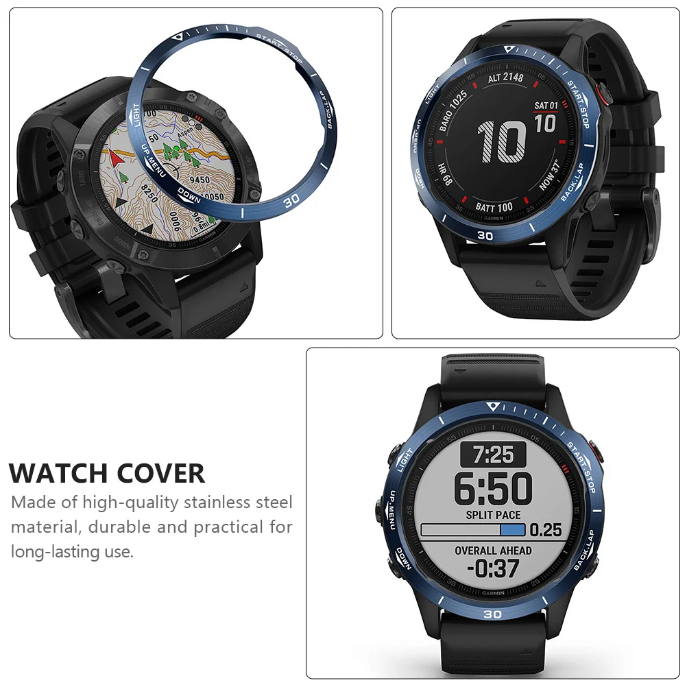 قطعة واحدة من إطار الساعة من الفولاذ المقاوم للصدأ لغطاء حلقة حماية متين 6X مقاوم للأوساخ وخفيف الوزن للاستخدام الخارجي