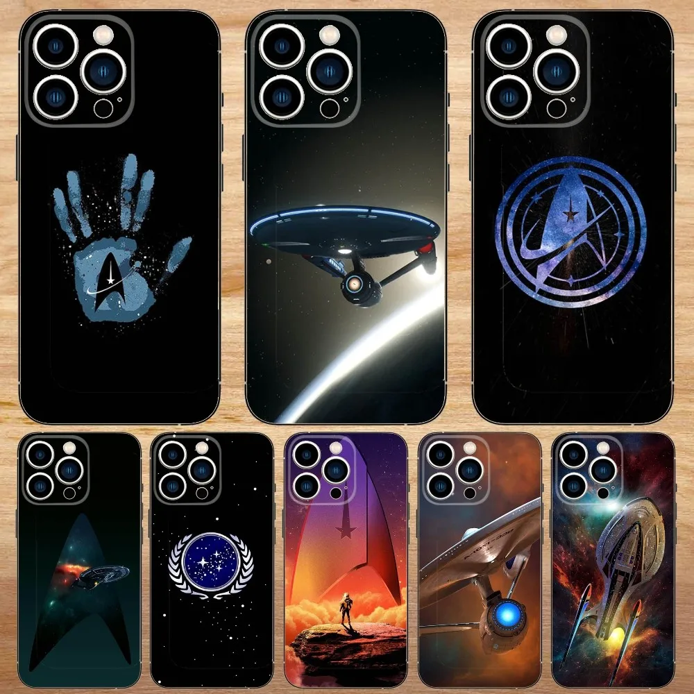 Star Trek Ships Phone Case For iPhone 16,15,14,13,12,11,Pro,Max,Plus,Mini,X,XS,XR,8,7,6,S,Plus,SE Soft Black Case