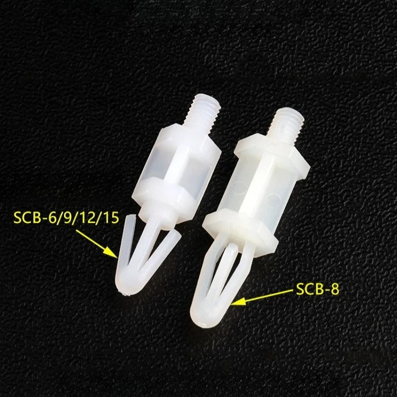 White Nylon Plastic SCB Single-Head Push-Type PC Board Spacers Aircraft Head Hex Standoff for Circuit Boards 4mm Hole
