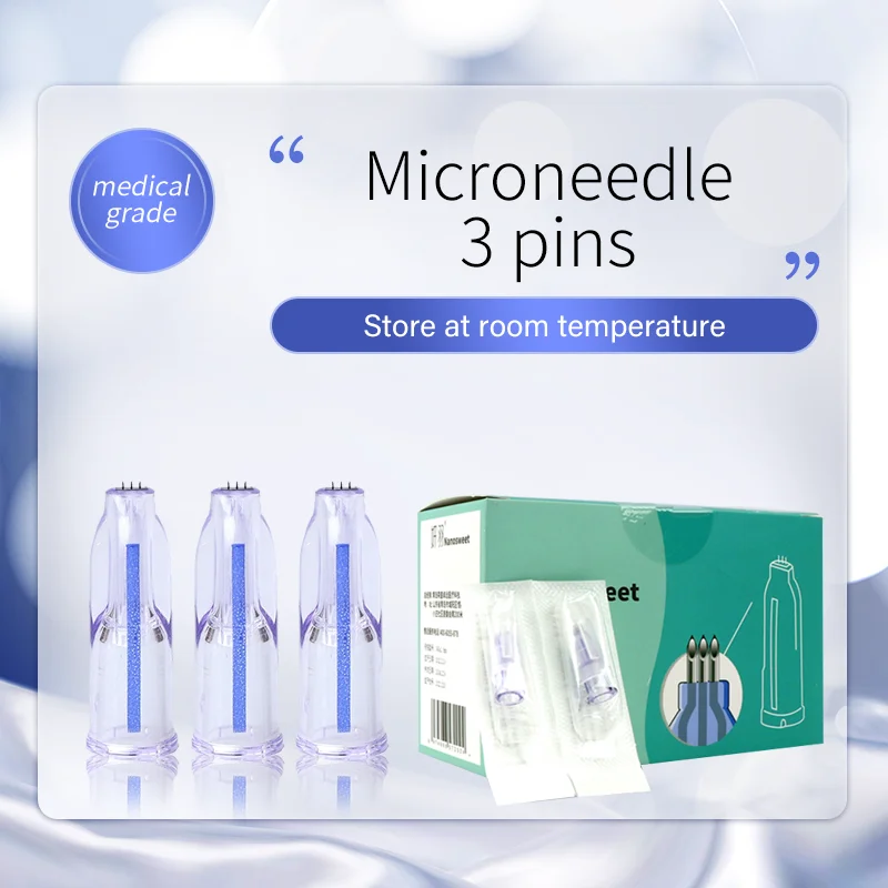 Супер качество микроигла 34 г 0,6/1,0/1,2/1,5 Nano Soft 3-контактный одноразовый стерильный кристалл многоигольная
