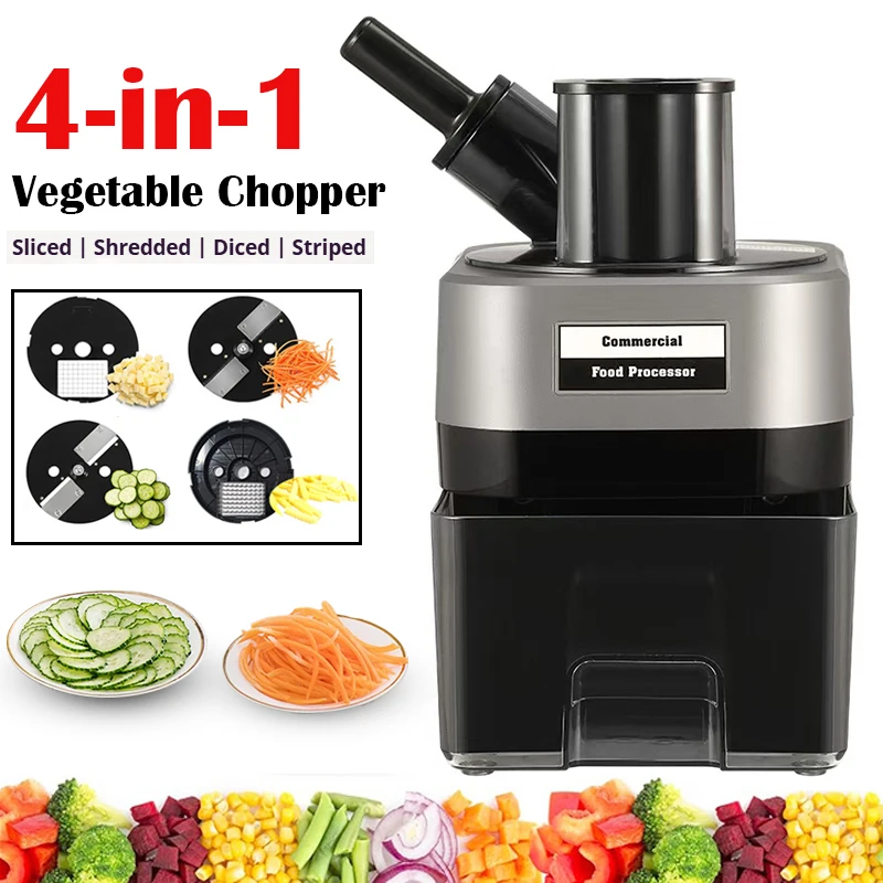 4 in 1 Electric Vegetable Chopper Multifunctional Fast Chopper Wolf Tooth Potato Strips Cutter Slicer Dicer Automatic Machine