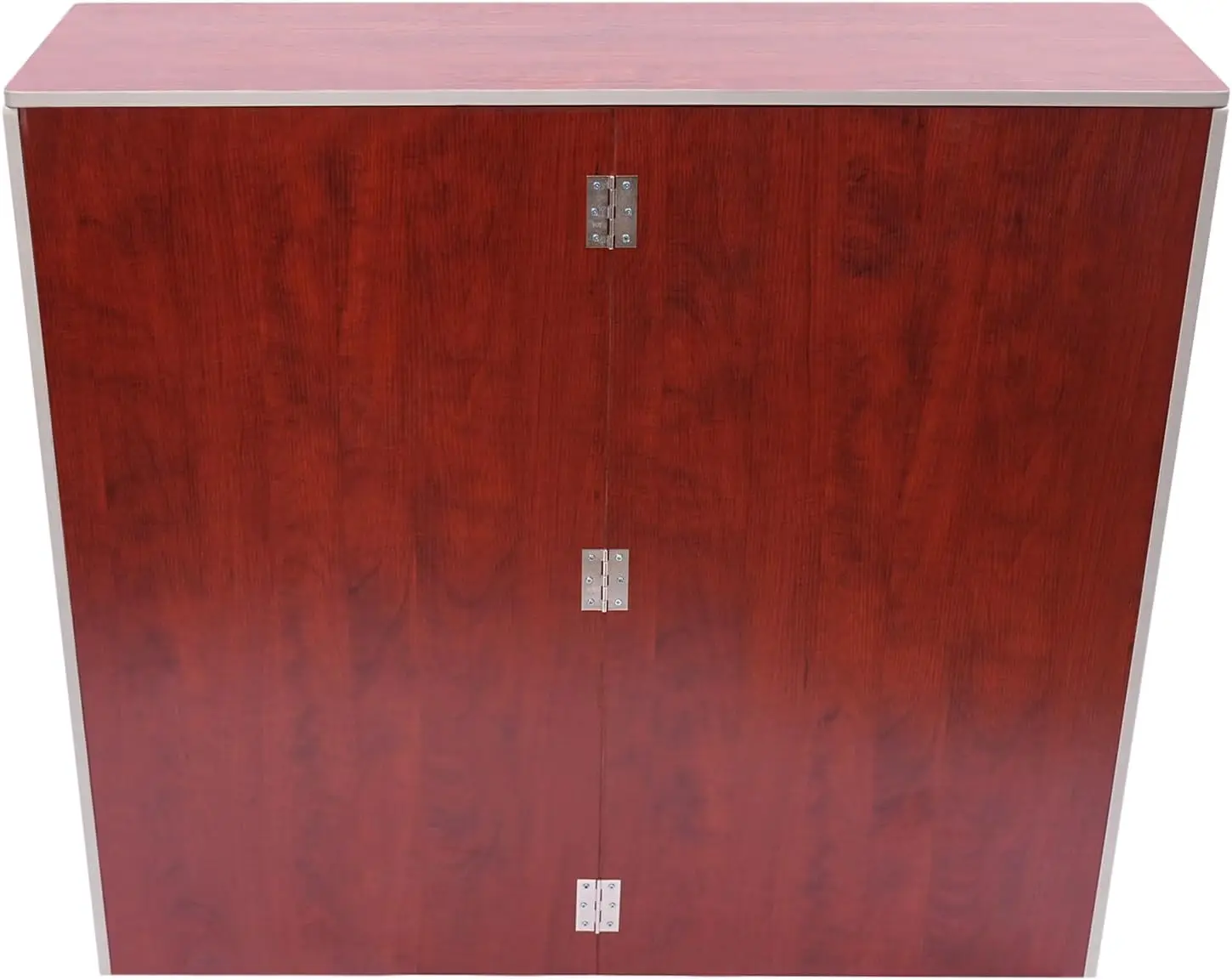 บาร์พับได้แบบพกพาสำหรับงานอีเวนต์ ขนาด 4 ฟุต พร้อมชั้นวางด้านบนและด้านกลาง, โต๊ะบาร์เทนเดอร์แบบพับได้พร้อมตู้เก็บของ, โต๊ะเคลื่อนที่เคลือบลามิเนต