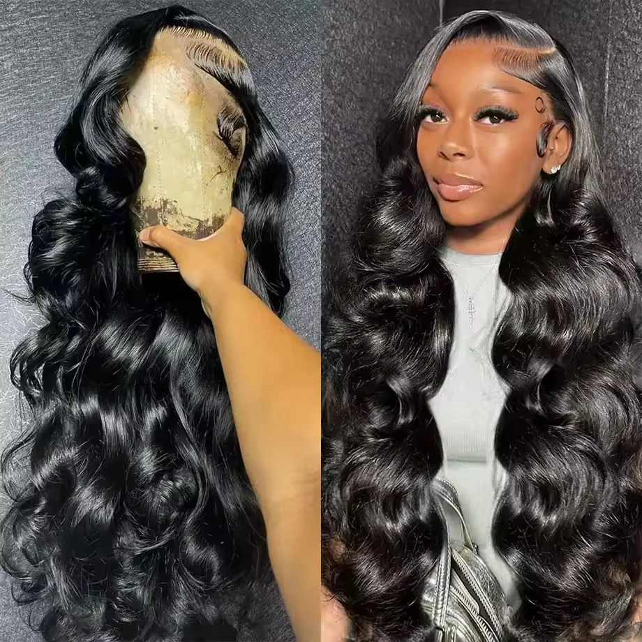 Body Wave 13x4 Transparent Lace Frontal Wig 100% Human Hair Wig Brazilian 4x4 Lace Closure Human Hair Wigs For Women PrePlucked