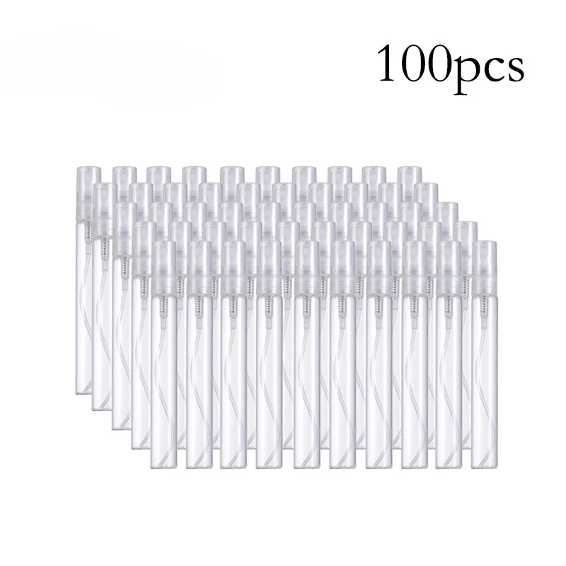 

100Pcs 5ml Mini Plastic Spray Empty Bottles Portable Fragrance Perfume Atomizer Refillable Mist Cosmetic Containers