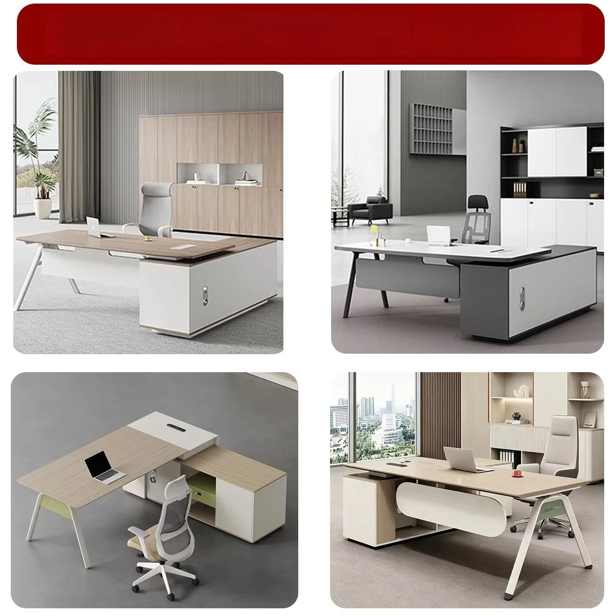 Yazhi boss simple modern desk; manager single desk L-shaped design fingerprint lock drawer