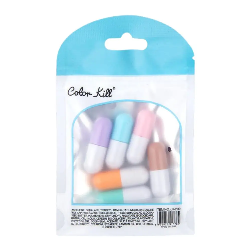 6 حبوب أحمر شفاه ملونة، بما في ذلك ملمع شفاه مقاوم للماء وطويل الأمد، وأحمر شفاه لامع لامع