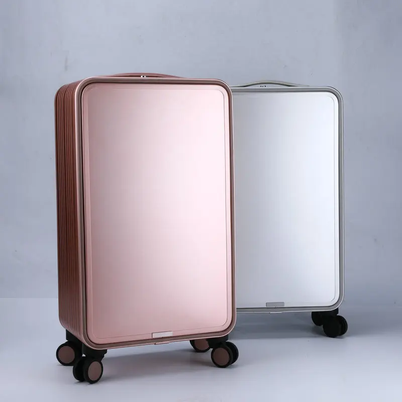 غطاء أمامي مفتوح من سبائك الألومنيوم والمغنيسيوم بالكامل، حقيبة صعود ذات عجلات عالمية #5