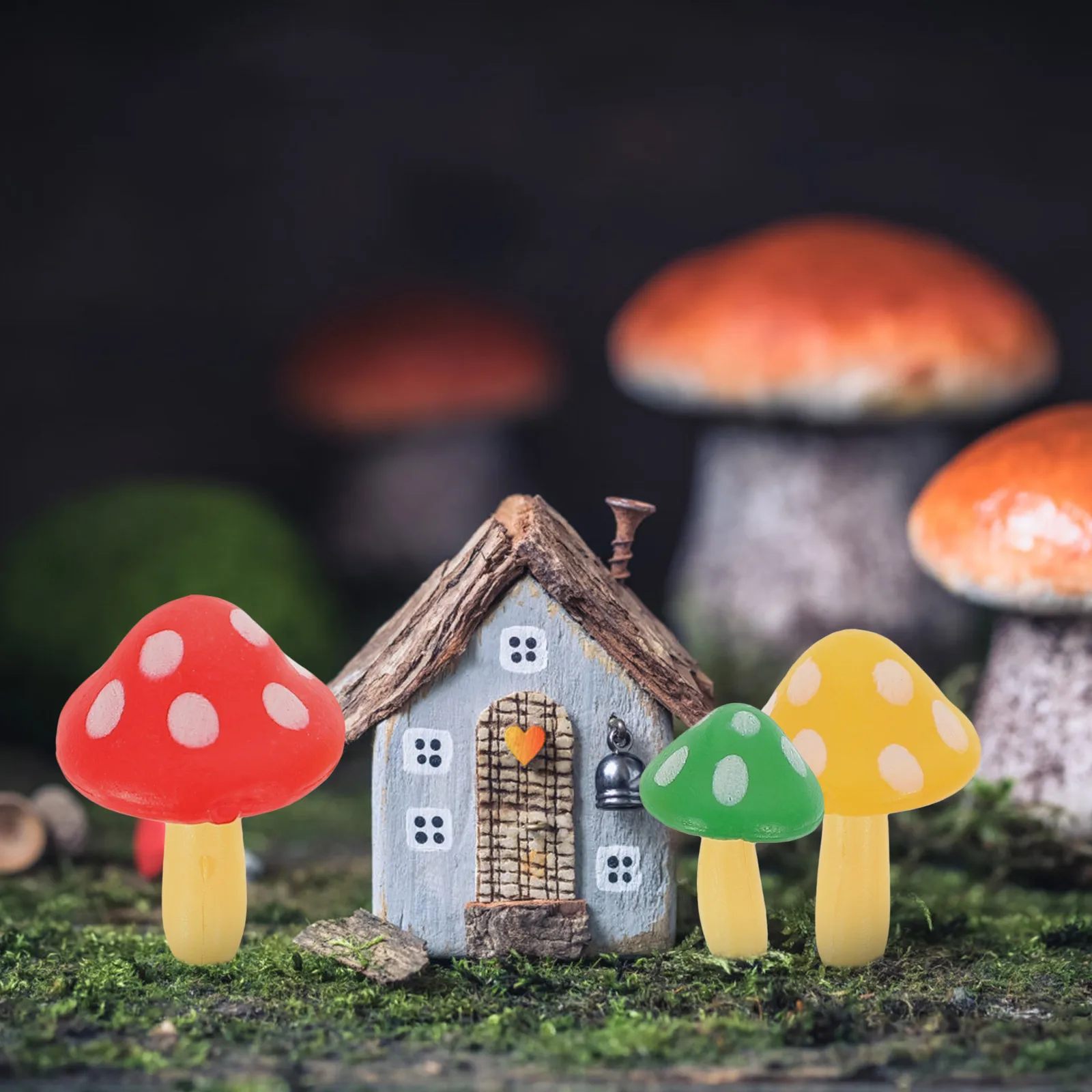 

15 Pcs Micro Landscape Ornament Resin Mushroom Decor Miniature Figurines Mushrooms Simulation Little Fake Household Decoration
