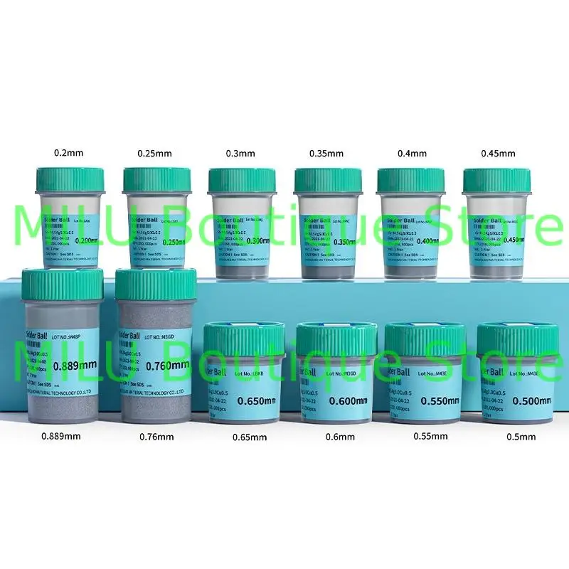 PMTC تايوان داروي كرة لحام خالية من الرصاص بغا كرة لحام 250,000 قطعة 0.2 0.3 0.4 0.45 0.5 0.6 0.76 مللي متر #4