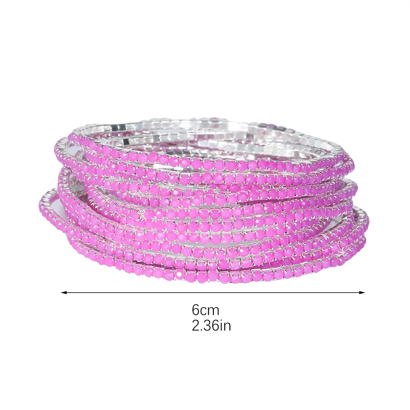 1Pieces of Ladies Transparent Shiny Crystal Bracelet 27 Colors Full Rhinestone Elastic Bracelet Women Wristband Bracelet Gift