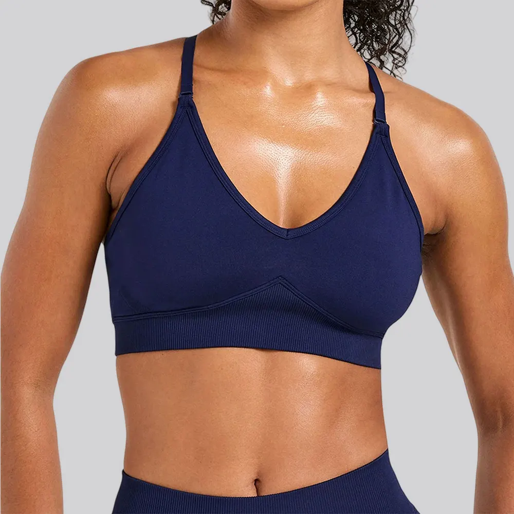 Gym Top Women Sports Bra Running Sexy Cross Back Seamless Yoga Bras Breathable Sports Underwear Women's Fitness Workout Tops New