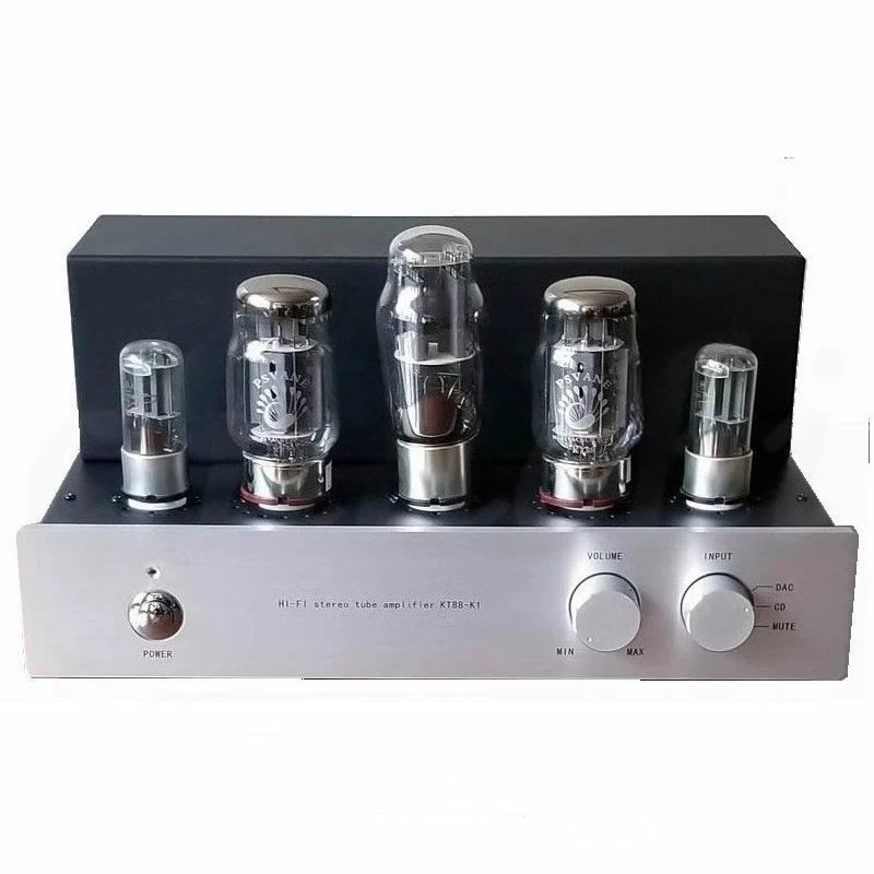 

Class A tube power amplifier HIFI fever tube amplifier pure hand with tube cover KT88 6N8P (6H8C) 5Z3P (5U4G) 15W × 2 KT88-K1