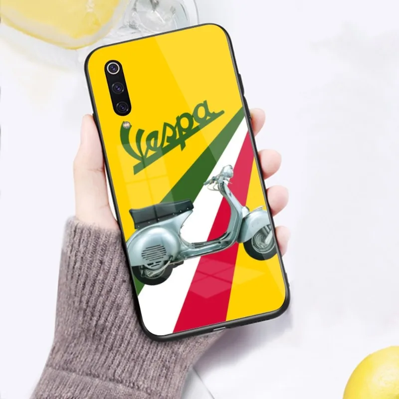 V-Vespa Motorcycle Phone Case for Xiaomi 13 12 11T 10 9 Lite Redmi Note 11 10 10S Pro 9 9A 8 PC Glass Cover Funda Shell