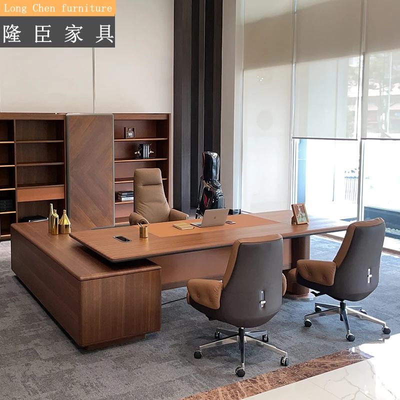 Office furniture Solid wood furniture president desk chairman big class platform light luxury boss executive platform