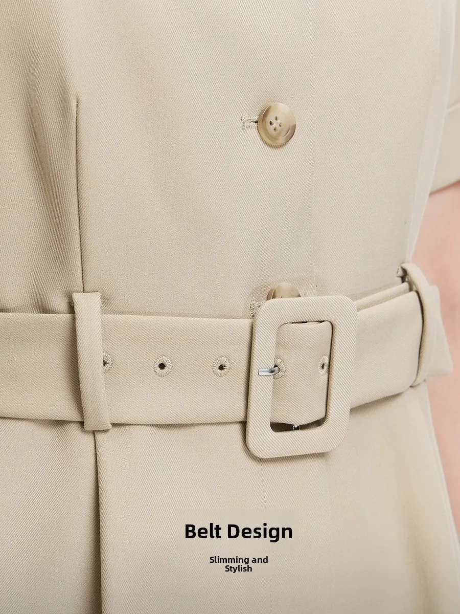   Casual eendelige broek dames lente nieuwe kraag riem ontwerp dubbelzijdig nep ket veelzijdige comfortabele pasvorm