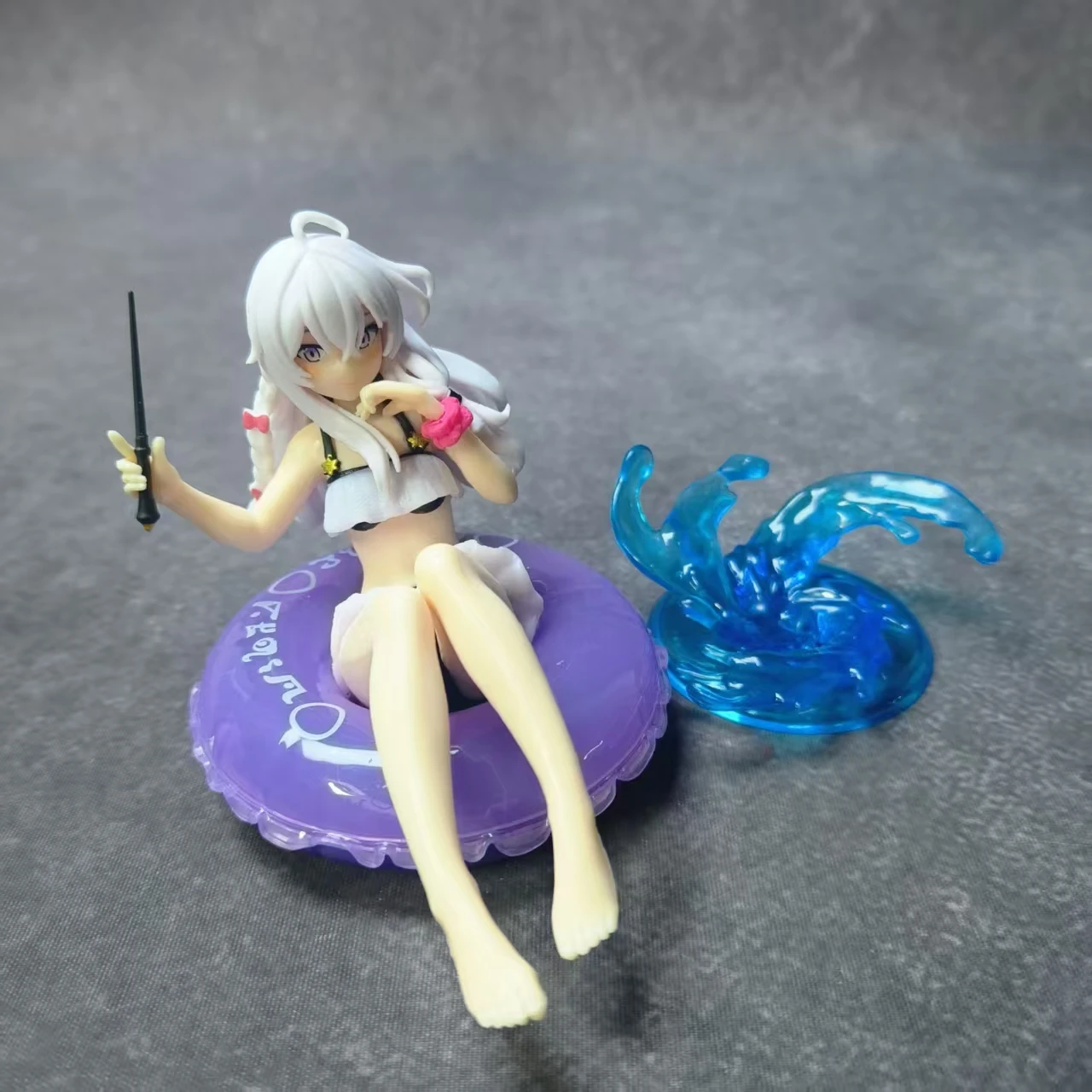 11cm Anime Cute Elaina Figure Wandering Witch The Journey PVC Sitting Position Swimsuit Model Swimming Ring Toys Gifts