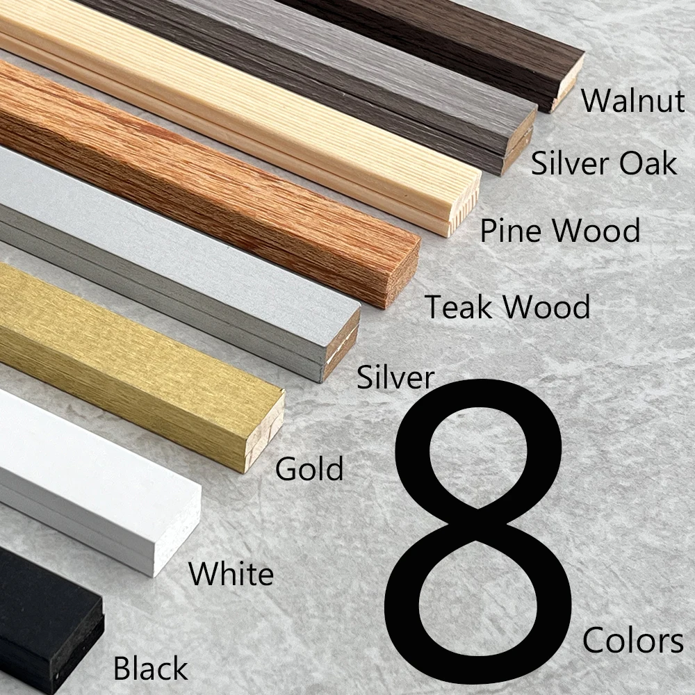 21-90cm 8 Colors Black Magnetic Poster Hanger Teak Pine Wood Scroll Painting Frame Wood Photo Frame White Canvas Decortion Frame